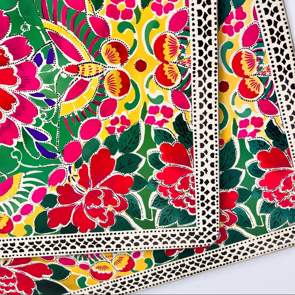 Pottery Barn colorful bohemian printed cork mat/placemat-pair(2)